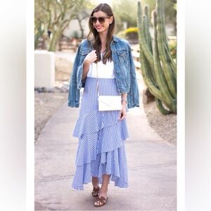 NWT Banana Republic Tiered ruffle maxi skirt.
Cascading ruffles, Size 8